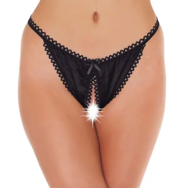 Black Crotchless Tanga - Save 25% - Fast Shipping - Sale United Kingdom Stoke-on-trent