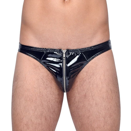 Black Level Vinyl Briefs with Zip - Sale