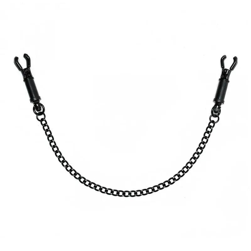 Black Metal Adjustable Nipple Clamps with Chain - Save 25% - with - Fast Shipping - Sale United Kingdom Stoke-on-trent