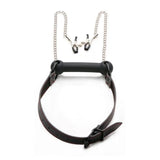 Black Silicone Gag with Nipple Clamps - Save 30% - Fast Shipping - Sale United Kingdom Stoke-on-trent