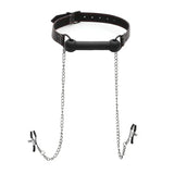 Black Silicone Gag with Nipple Clamps - Save 30% - Fast Shipping - Sale United Kingdom Stoke-on-trent