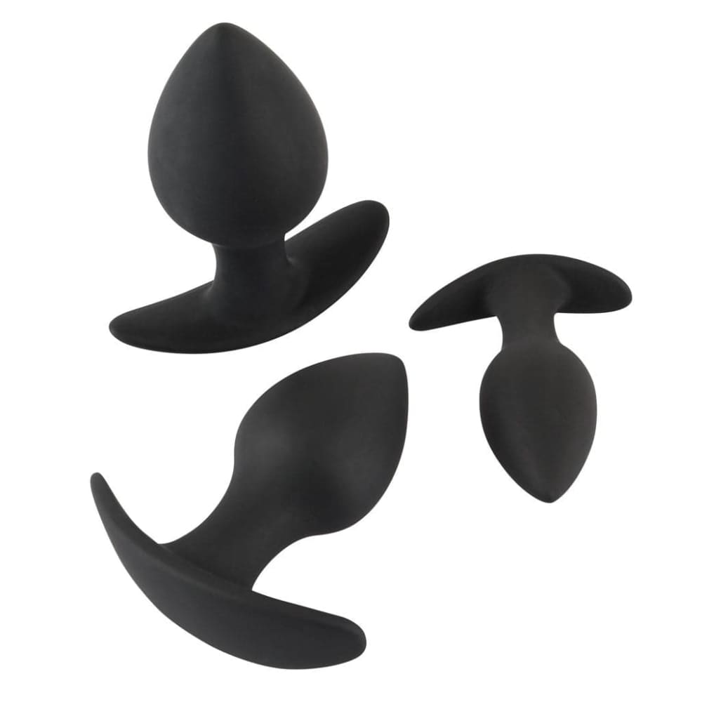 Black Velvet Silicone Three Piece Anal Training Set - Save 30% - Dildos