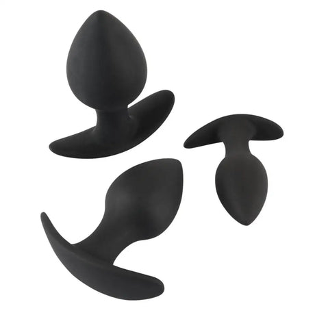 Black Velvet Silicone Three Piece Anal Training Set - Save 25% - Fast Shipping - Dildos United Kingdom Stoke-on-trent