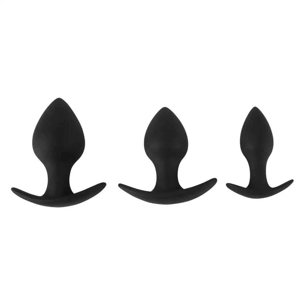 Black Velvet Silicone Three Piece Anal Training Set - Save 25% - Fast Shipping - Dildos United Kingdom Stoke-on-trent