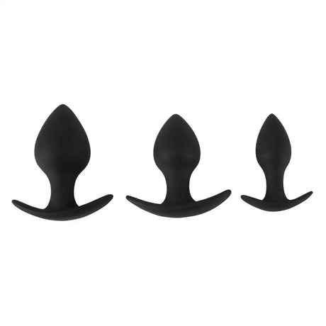 Black Velvet Silicone Three Piece Anal Training Set - Save 25% - Fast Shipping - Dildos United Kingdom Stoke-on-trent