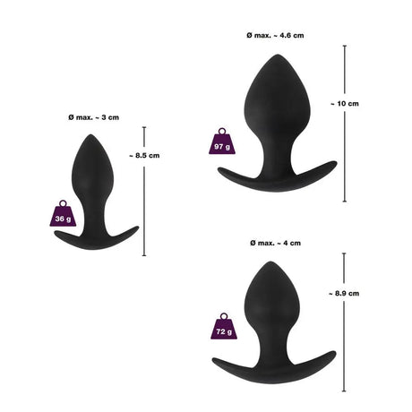 Black Velvet Silicone Three Piece Anal Training Set - Save 25% - Fast Shipping - Dildos United Kingdom Stoke-on-trent