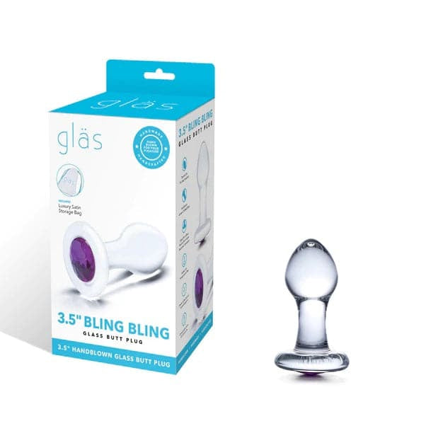 Bling Bling Glass Butt Plug (3.5) - Sex Toys