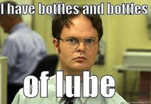 J'ai des bouteilles et des bouteilles de lubrifiant