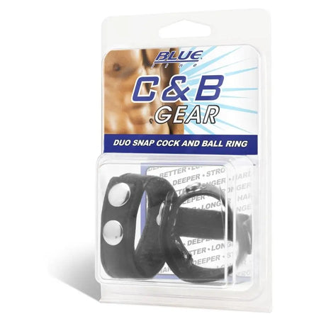 Blue Line Duo Snap Cock and Ball Ring Black - Sex Toys - Save 25% - and - Fast Shipping - Sale United Kingdom Stoke-on-trent