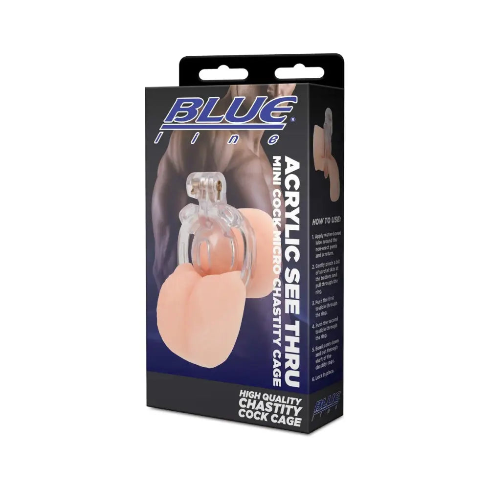 Blueline Acrylic See Thru Mini Cock Micro Chastity Cage - Sale United Kingdom Stoke-on-trent