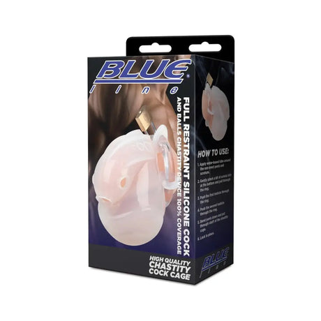 Blueline Full Restraint Silicone Cock and Balls Chastity Device 100% Coverage White - Save 15% - Sale United Kingdom Stoke-on-trent