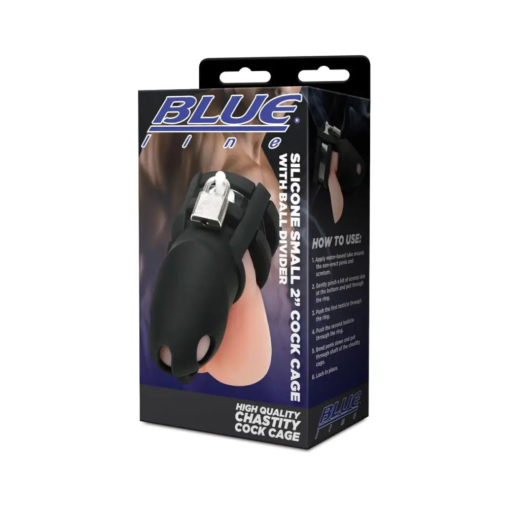 Blueline Silicone Small 2inch Cock Cage with Ball Divider Black - Save 10% - Sale United Kingdom Stoke-on-trent