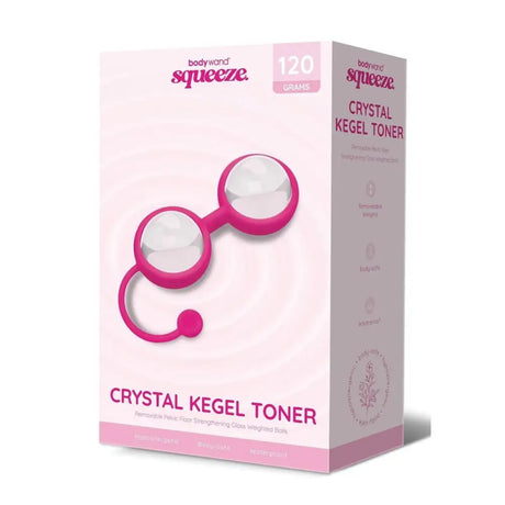 Bodywand Squeeze Weighted Crystal Kegel Toner Balls Clear Pink - Fast - All New Products United Kingdom Stoke-on-trent