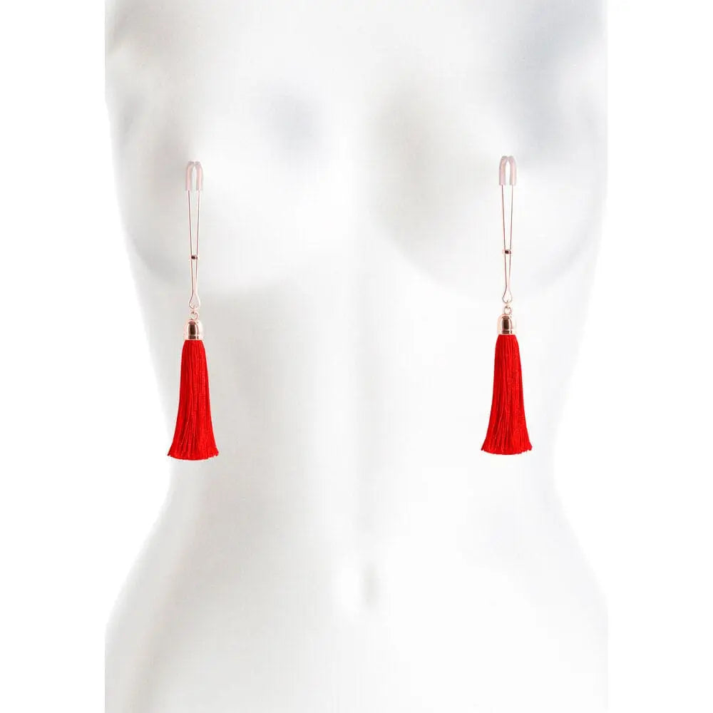 Bound Nipple Clamps Red Tassel - Save 25% - Fast Shipping - Sale United Kingdom Stoke-on-trent