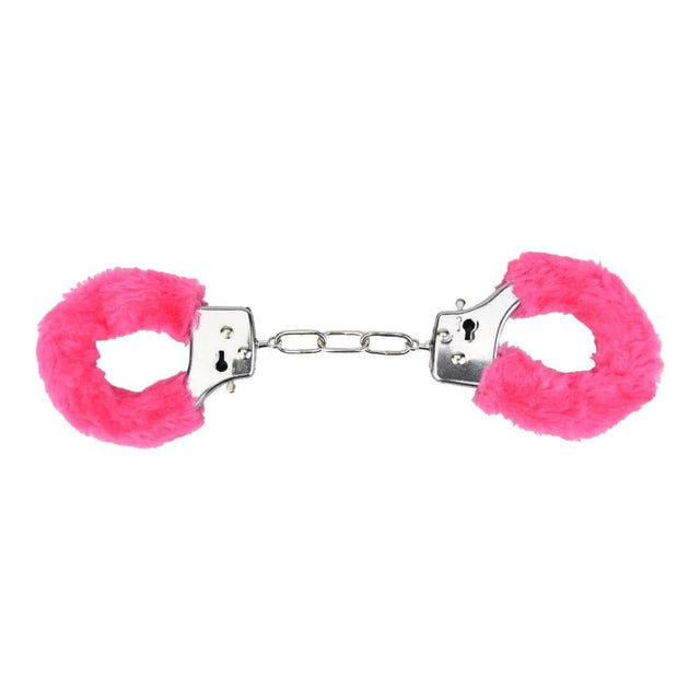 Bound to Play. Heavy Duty Furry Handcuffs Pink - Bondage Restraints - Save 25% - Sale