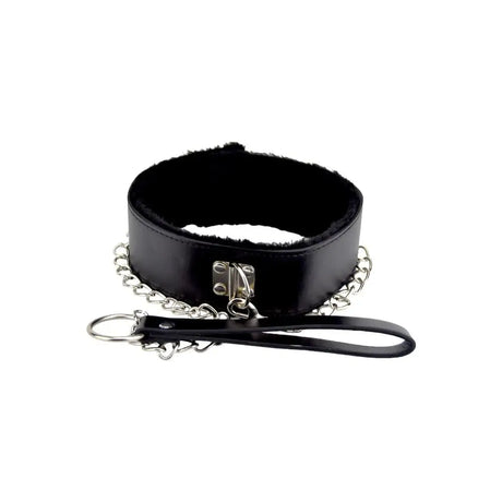 Bound to Please Furry Collar with Leash Black - Bondage Restraints - Save 30% - Fast Shipping - Sale United Kingdom Stoke-on-trent
