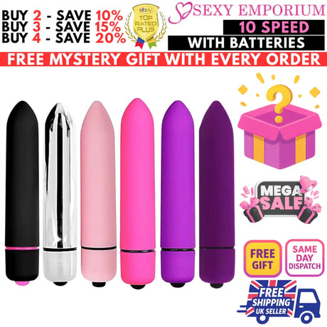 Bullet Vibrator Sex Toy Women Clitoral G-spot Stimulator 1-10 Speed/mode Dildo - G-spot - Original Sexy Emporium United Kingdom