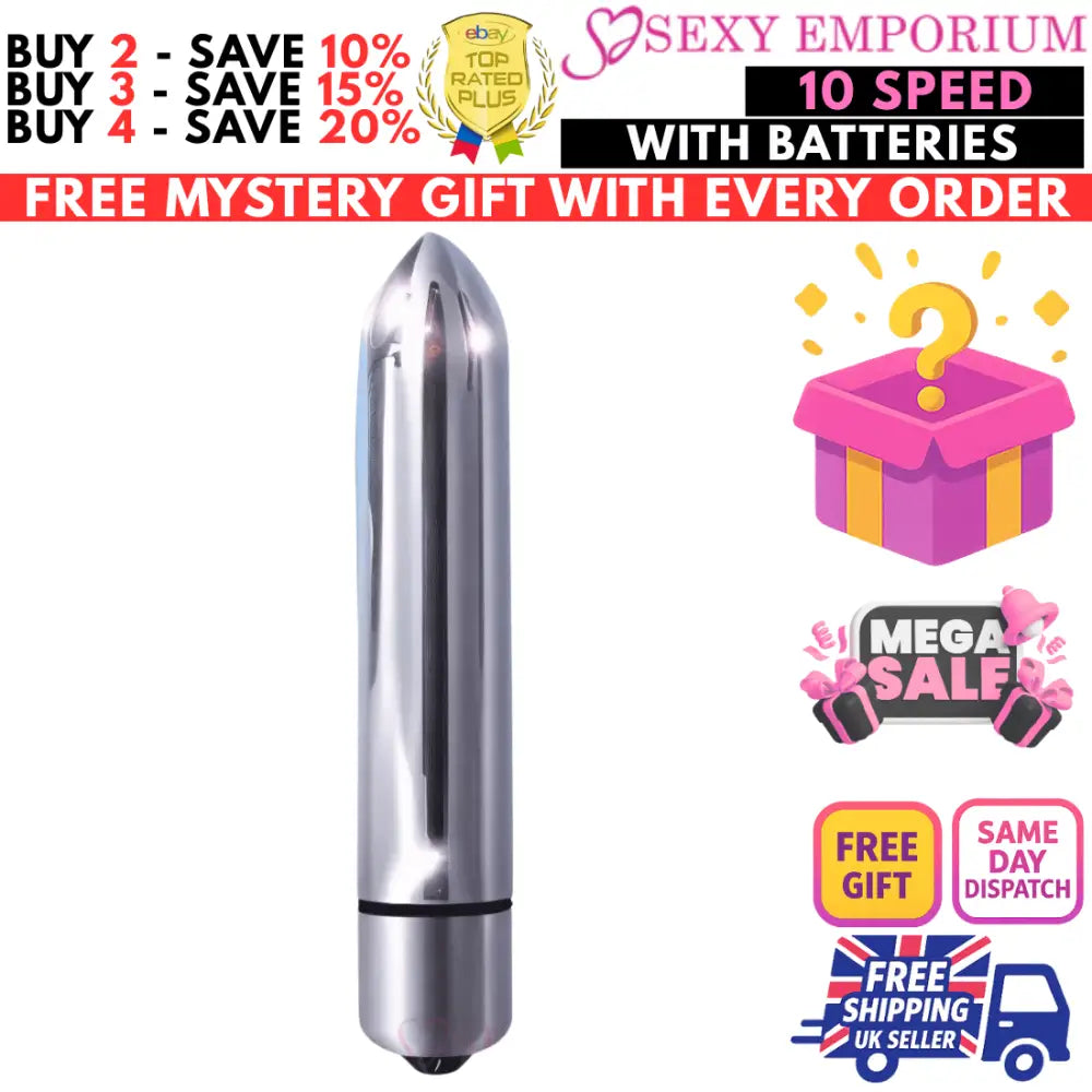 Bullet Vibrator Sex Toy Women Clitoral G-spot Stimulator 1-10 Speed/mode Dildo - G-spot - Original Sexy Emporium United Kingdom