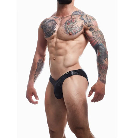 C4m Boost Black Leatherette Bikini Brief Large - Men’s Sexy Underwear - Save 25% - C4m - Fast Shipping - Sale United Kingdom Stoke-on-trent