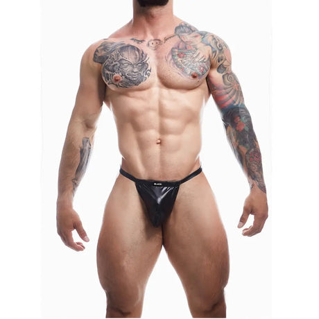 C4m Boost Black Leatherette G-string Extra Large - Men’s Sexy Underwear - Save 25% - C4m G-string - Fast Shipping - Sale United Kingdom