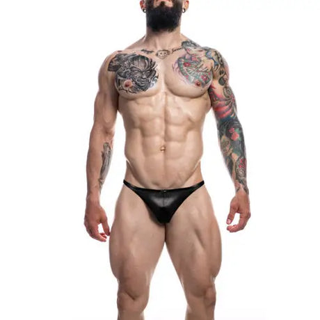 C4m Brazilian Brief Black Leatherette Large - Men’s Sexy Underwear - Save 25% - C4m - Fast Shipping - Sale United Kingdom Stoke-on-trent
