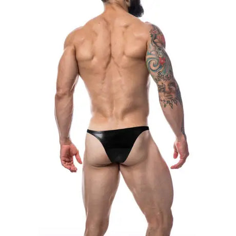 C4m Brazilian Brief Black Leatherette Medium - Men’s Sexy Underwear - Save 25% - C4m - Fast Shipping - Sale United Kingdom Stoke-on-trent