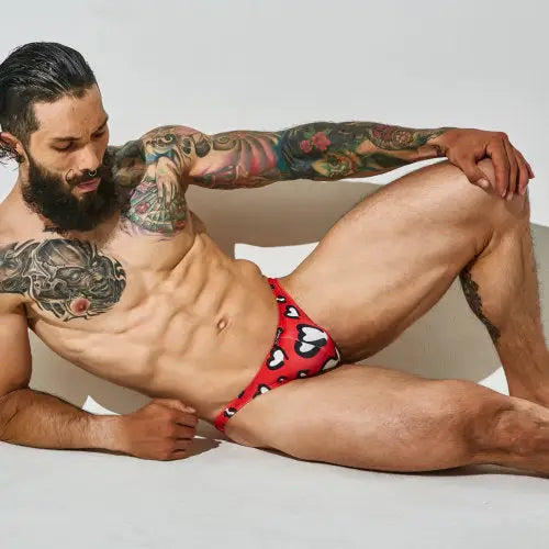 C4m Brazilian Brief Hearts Extra Large - Men’s Sexy Underwear - Save 25% - C4m - Fast Shipping - Sale United Kingdom Stoke-on-trent