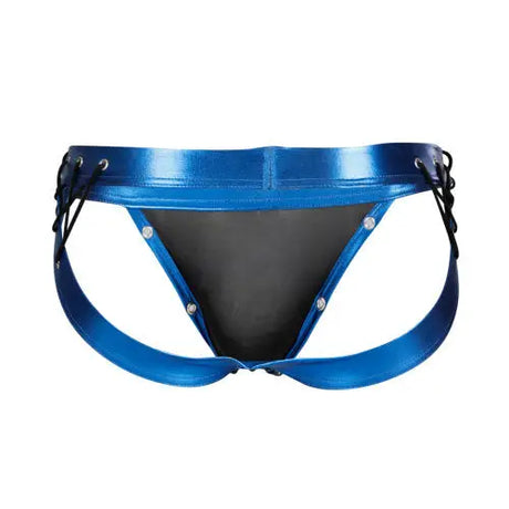 C4m Desire Jockstrap Blue Leatherette Small - Men’s Sexy Underwear - Save 25% - C4m - Fast Shipping - Sale United Kingdom Stoke-on-trent