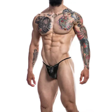 C4m G-string Black Leatherette Medium - Men’s Sexy Underwear - Save 30% - C4m G-string - Fast Shipping - Sale United Kingdom Stoke-on-trent