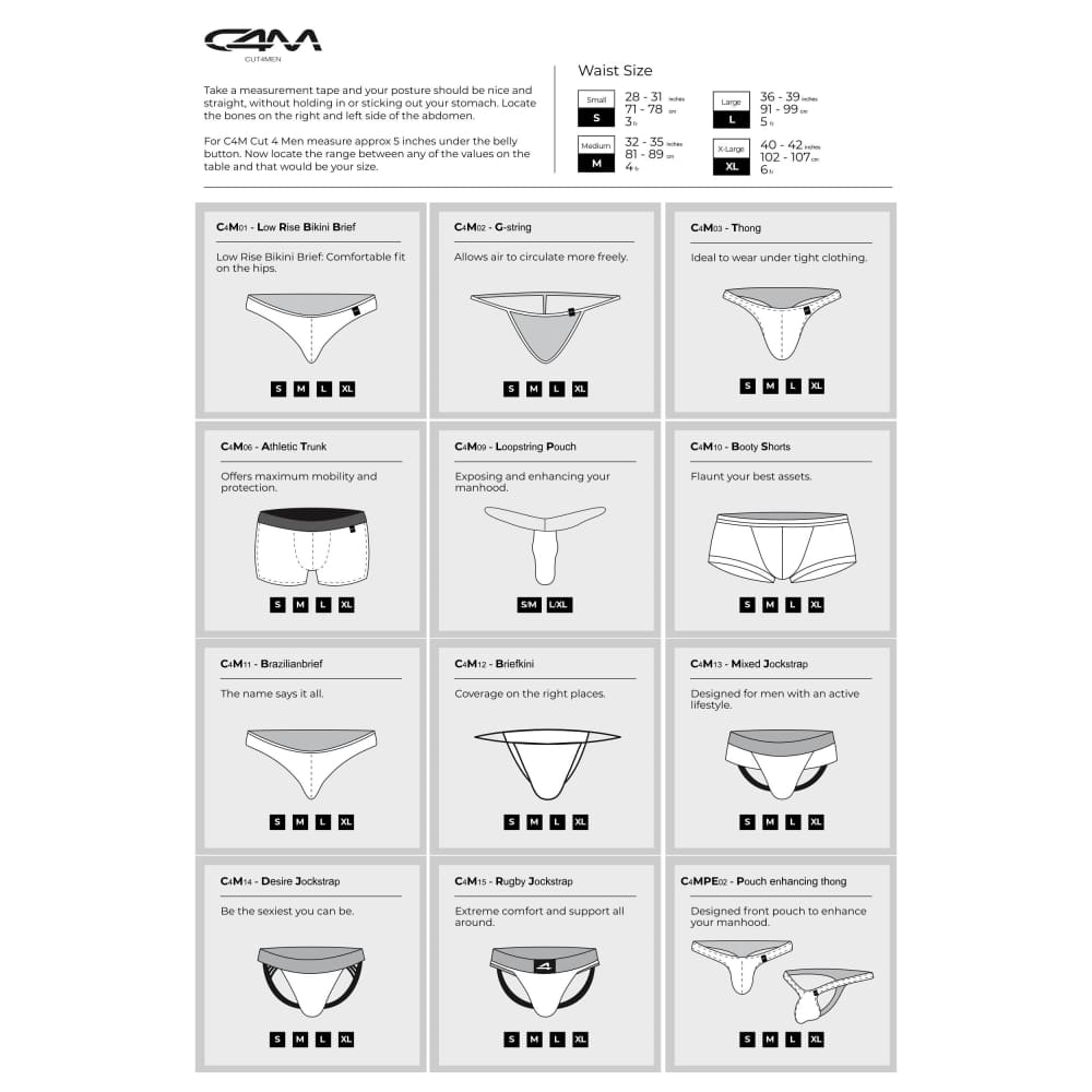 C4m Loopstring Pouch Black S/m - Men’s Sexy Underwear - Save 30% - Sale
