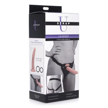 Charmed 7.5’’ Silicone Dildo with Harness - Save 25% - Fast Shipping - Sale United Kingdom Stoke-on-trent