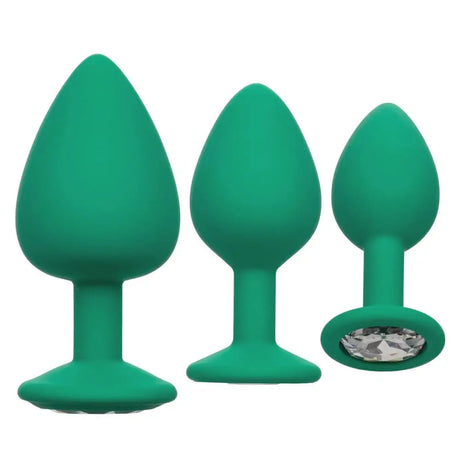 Cheeky Gems Butt Plugs 3 Piece Set Green - Save 30% - Fast Shipping - Anal Dildos United Kingdom Stoke-on-trent