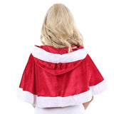 Christmas Red/white Womens Velvet Hooded Mini Cape Miss Santa Fancy Dress - Save 30% - Red/white - Sale United Kingdom Stoke-on-trent