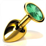 Chrome Gold Jewelled Butt Plug Green - Save 10% - Fast Shipping - Sale United Kingdom Stoke-on-trent