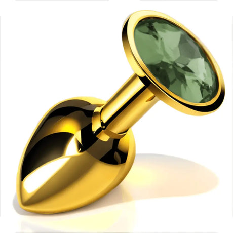 Chrome Gold Jewelled Butt Plug Jade - Save 20% - Fast Shipping - Sale United Kingdom Stoke-on-trent