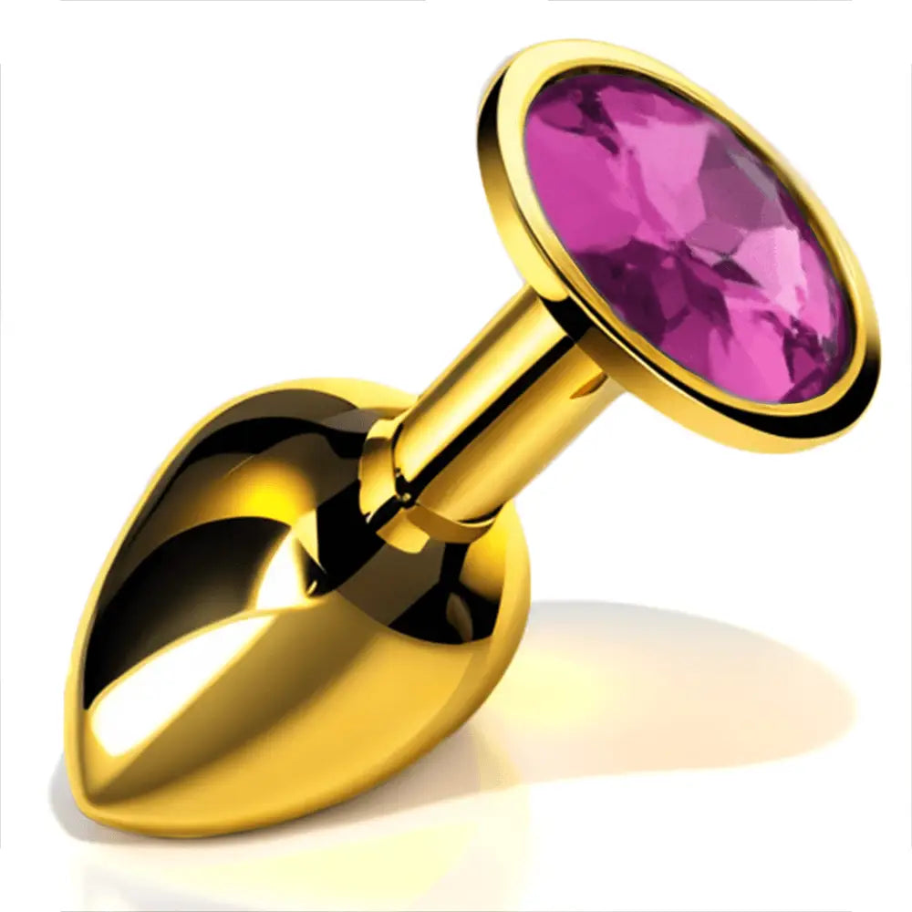 Chrome Gold Jewelled Butt Plug Pink - Save 20% - Fast Shipping - Sale United Kingdom Stoke-on-trent