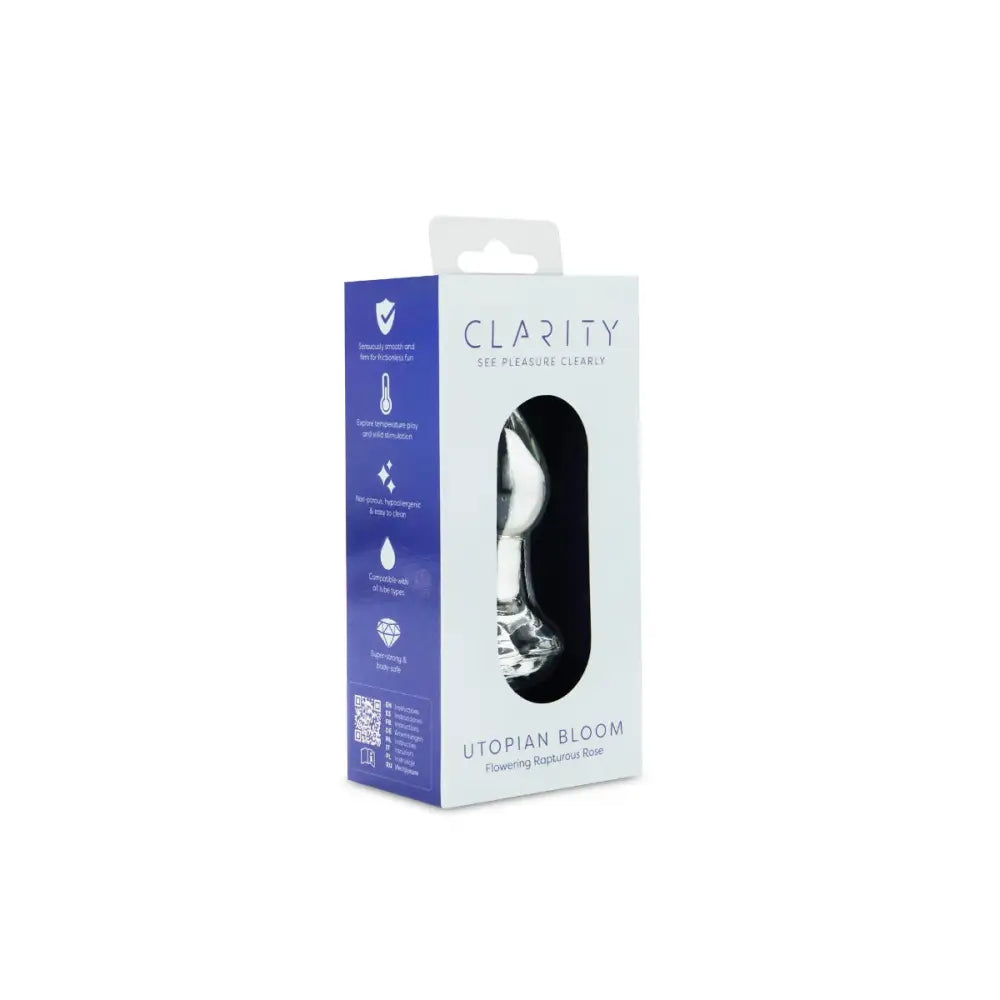 Clarity - Glass Dildo - Utopian Bloom - Save 10% - Fast Shipping - Anal Dildos United Kingdom Stoke-on-trent