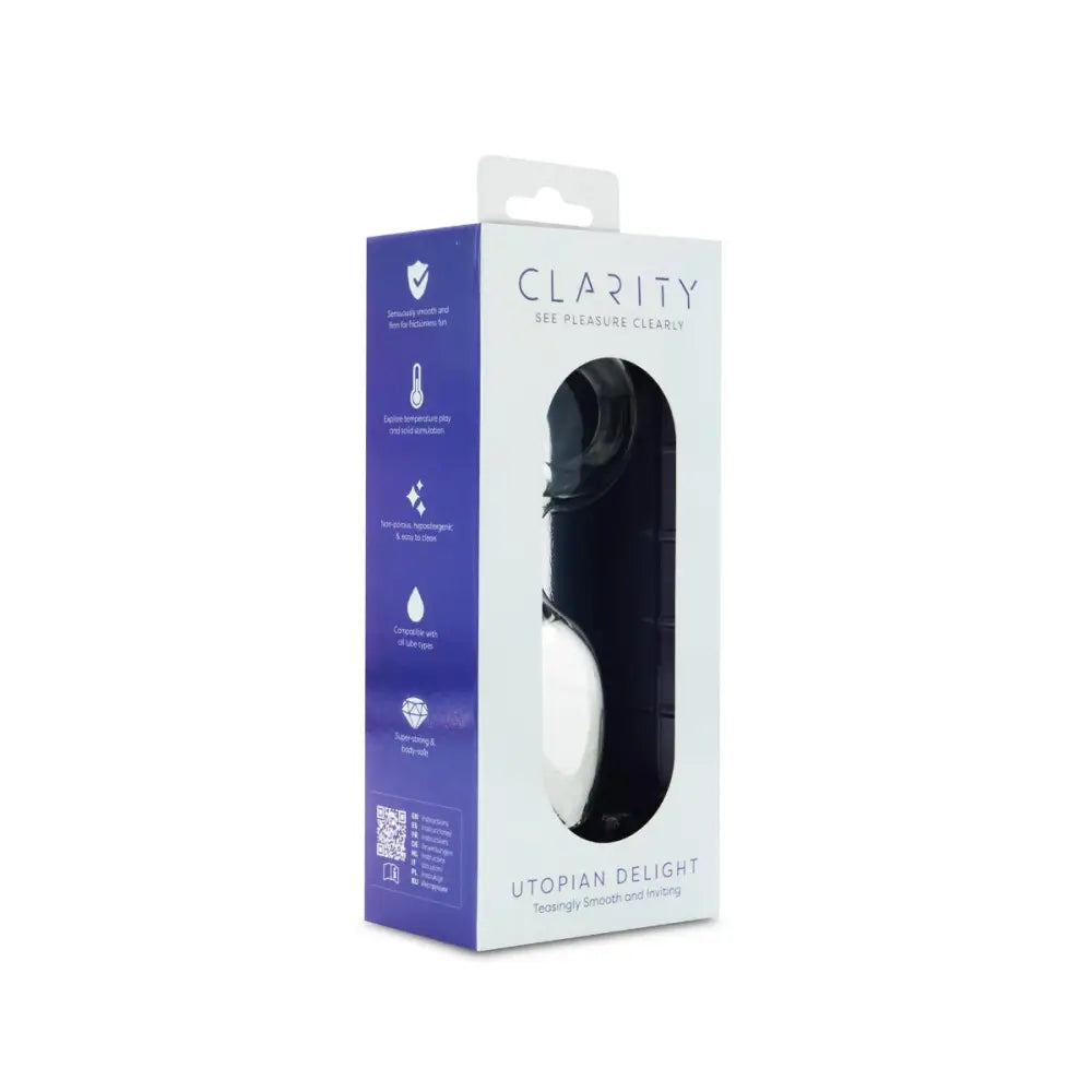 Clarity - Glass Dildo - Utopian Delight - Save 10% - Fast Shipping - Anal Dildos United Kingdom Stoke-on-trent