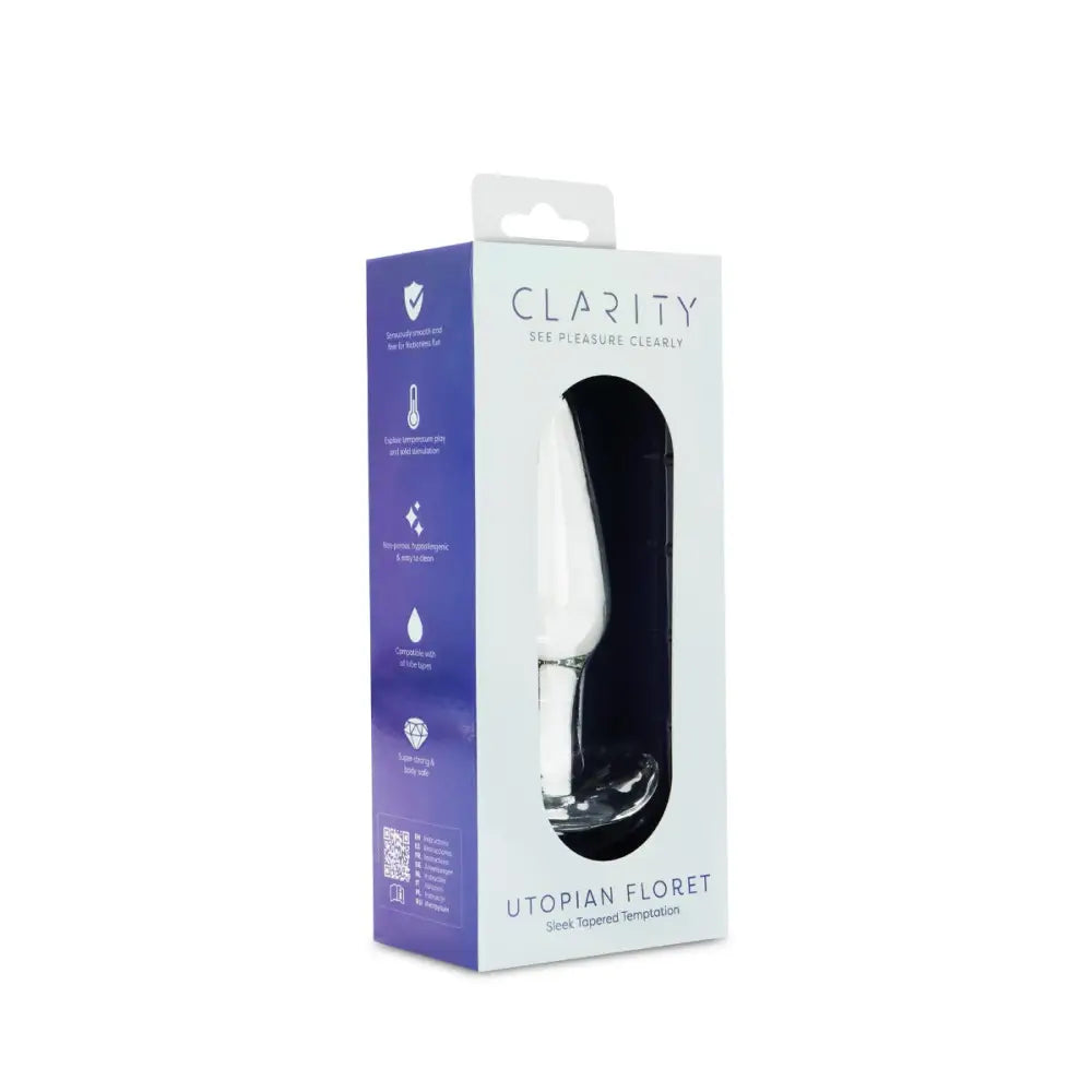 Clarity - Glass Dildo - Utopian Floret - Save 10% - Fast Shipping - Anal Dildos United Kingdom Stoke-on-trent