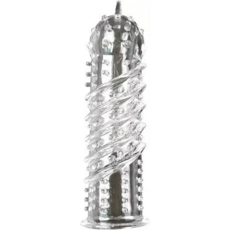 Clear Textured Orgasma Penis Sleeve Spiral Cock Sheath Stretch Rubber Body Safe - Save 20% - Sale United Kingdom Stoke-on-trent