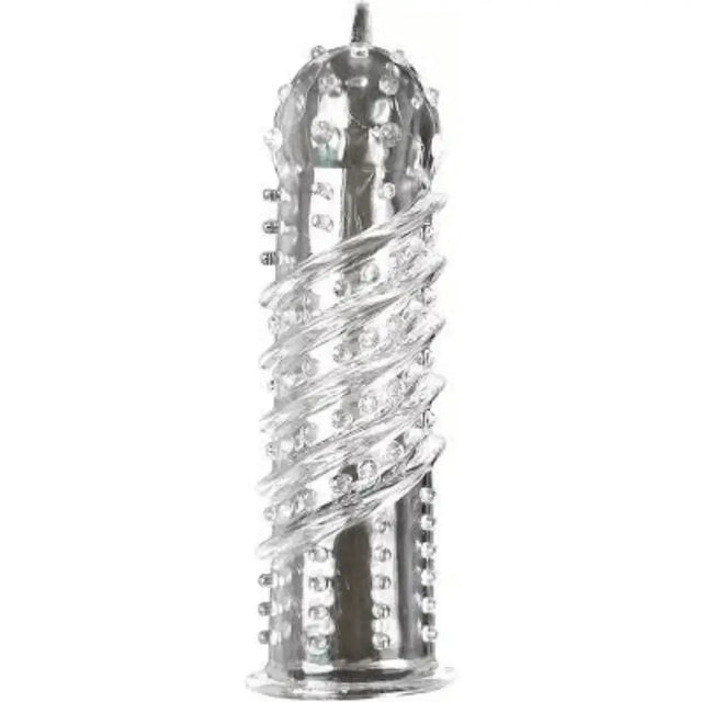 Clear Textured Orgasma Penis Sleeve Spiral Cock Sheath Stretch Rubber Body Safe - Save 20% - Sale United Kingdom Stoke-on-trent