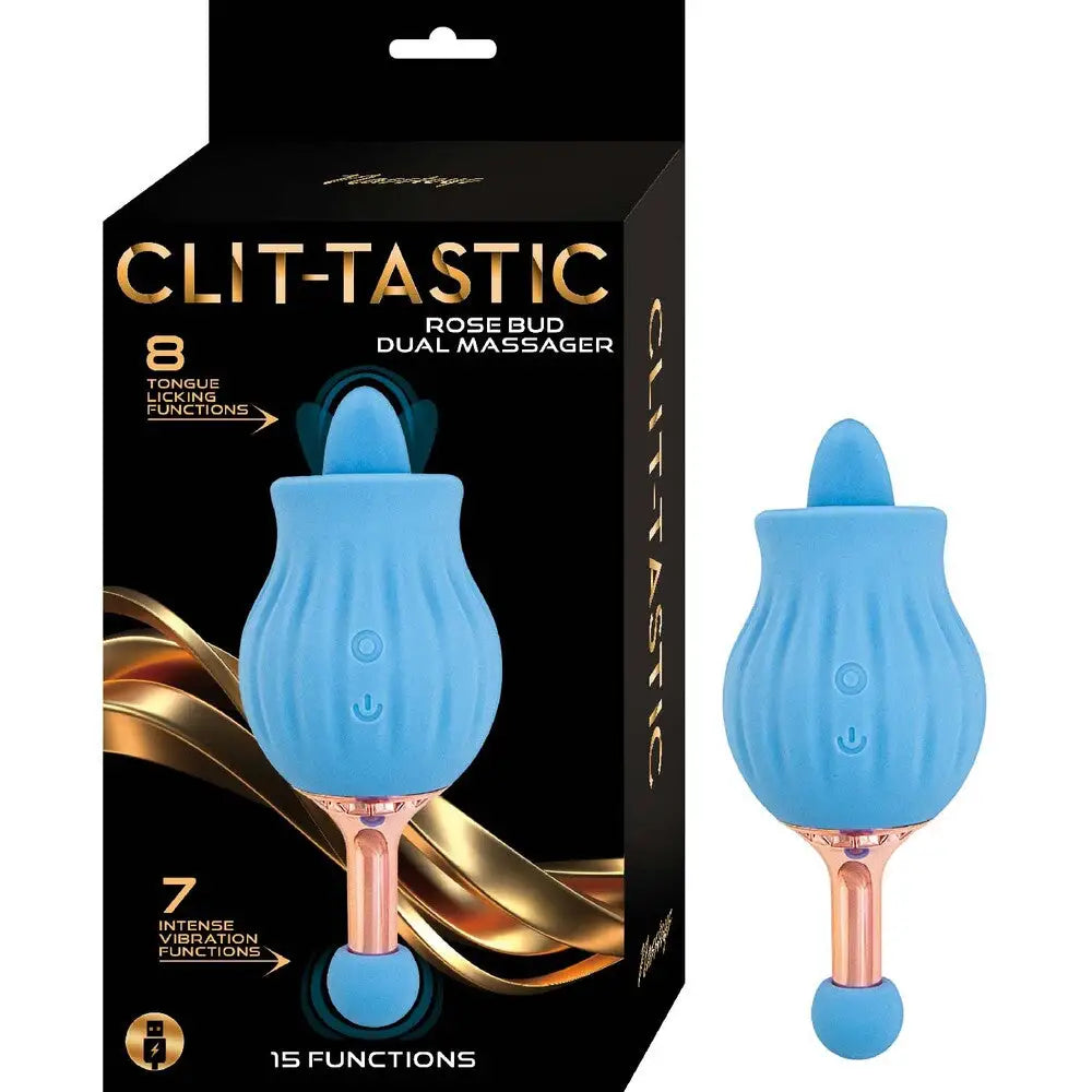 Clittastic Rose Bud Dual Massager Rechargeable - Save 20% - Clittastic - Fast Shipping - Vibrator United Kingdom Stoke-on-trent