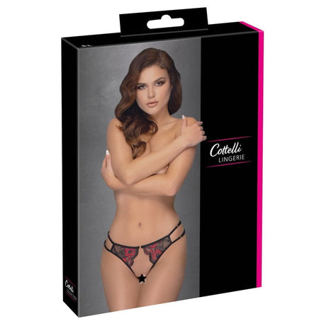 Cottelli Adjustable Lacey Crotchless Brief - Save 25% - Sale