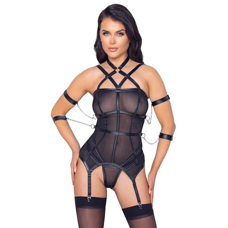 Cottelli Bondage Basque and String - and - Fast Shipping - Sale United Kingdom Stoke-on-trent