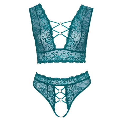 Cottelli Curves Bralette and Crotchless Thong Set - Fast Shipping - Sale United Kingdom Stoke-on-trent