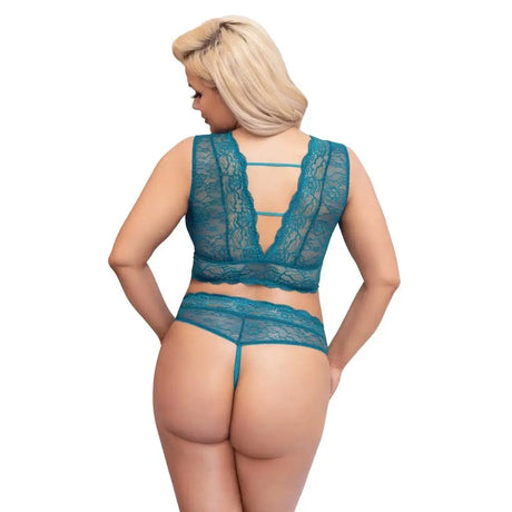 Cottelli Curves Bralette and Crotchless Thong Set - Fast Shipping - Sale United Kingdom Stoke-on-trent