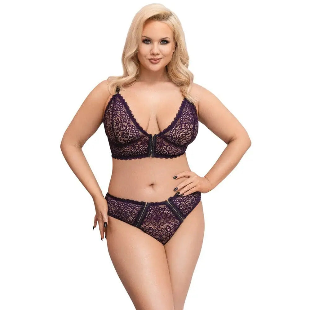 Cottelli Curves Delicate Lace Bralette and Briefs - and - Fast Shipping - Sale United Kingdom Stoke-on-trent