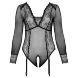 Cottelli Curves Long Sleeved Crotchless Body - Fast Shipping - Sale United Kingdom Stoke-on-trent