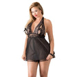 Cottelli Plus Size Halter Neck Babydoll Black - Fast Shipping - Sale United Kingdom Stoke-on-trent