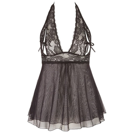 Cottelli Plus Size Halter Neck Babydoll Black - Sale